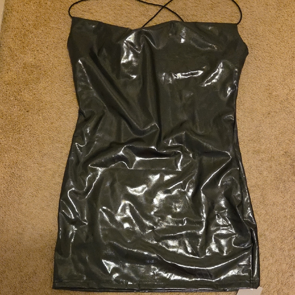 Missguided Shimmering Black Mini Dress